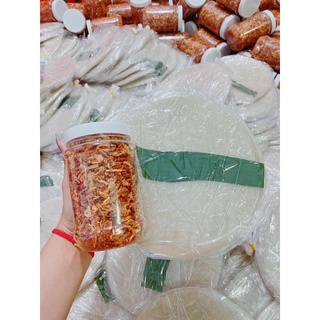 Bánh tráng phơi sương + muối nhuyễn + hành phi