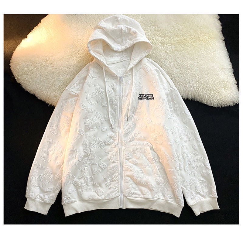 Áo khoác hoodie thêu chữ cuture Vân nổi