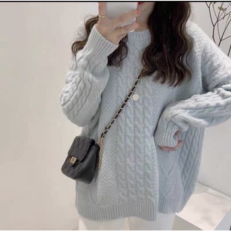 Áo len vặn thừng nhiều màu  sẵn be