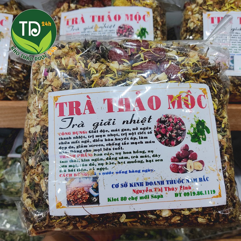 [Gói 400g] Trà thảo mộc Sapa giúp thanh nhiệt giải độc, giúp ngủ ngon,làm đẹp da, 100% thiên nhiên - Kho thảo dược 24h