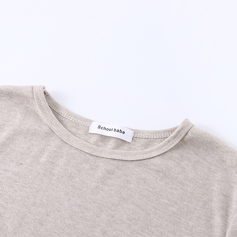 NUZIRO  Áo thun  tay ngắn cổ tròn màu trơn dễ phối đồ cho nữ