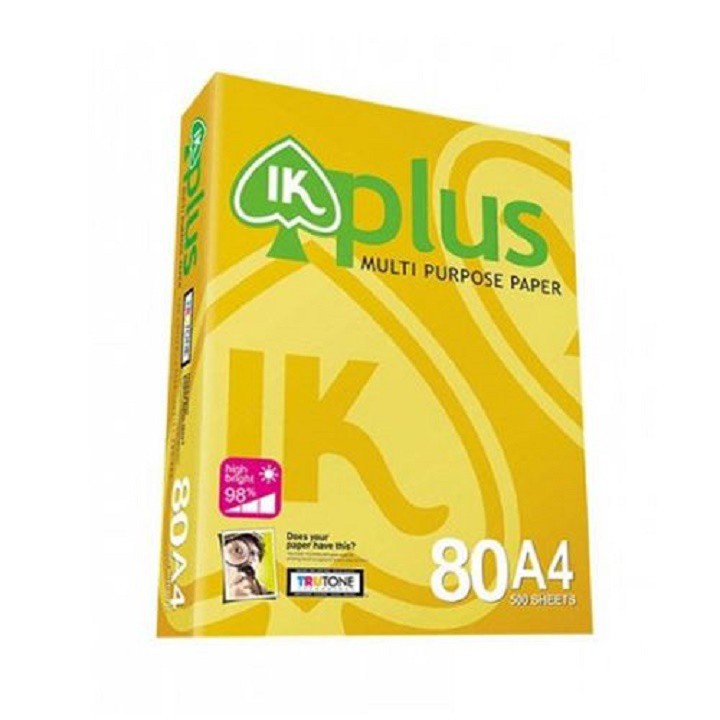 Combo 2 ream Giấy A4 IK Plus 80 gsm 500 tờ - Indonesia