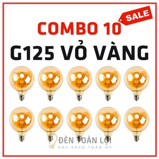 Combo 10 bóng G125 vỏ vàng trang trí quán cafe - Đèn Toàn Lợi
