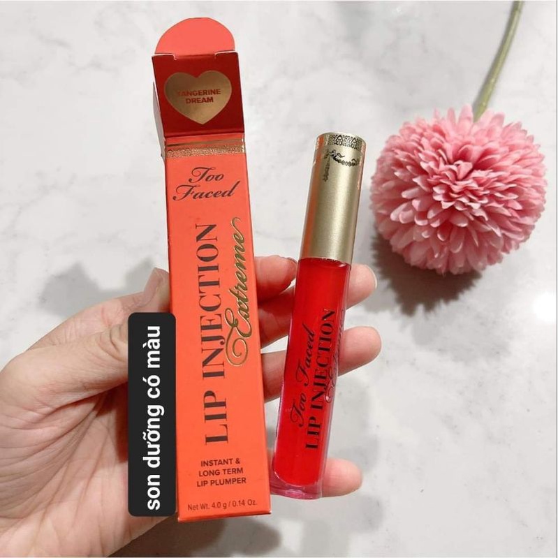 Son plum Too Faced Lip Injection Extreme màu Tangerine dream