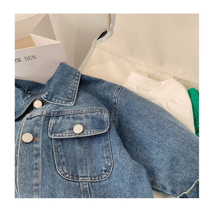 Áo khoác jean denim Hàn Quốc phù hợp bé trai bé gái size 80-120