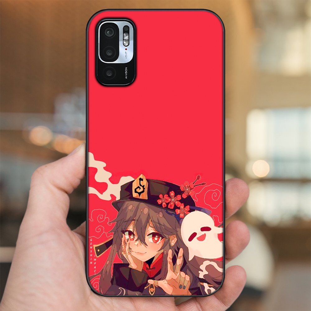 Ốp lưng Xiaomi Redmi Note 10 5G viền đen in hình Hutao Genshin Impact