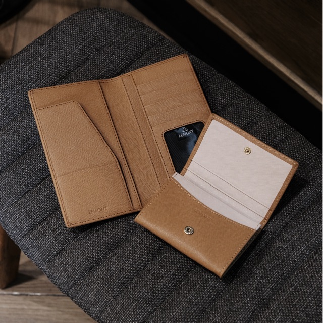 VÍ MINI TINY LEMONT DA BÒ THẬT - NÂU PEANUT | BigBuy360 - bigbuy360.vn