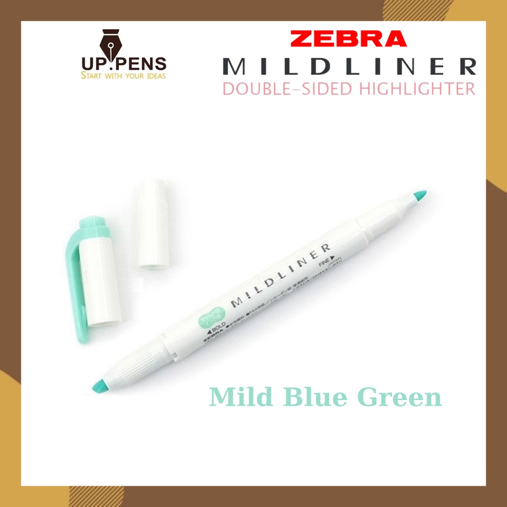 Bút đánh dấu hai đầu Zebra Mildliner Double-Sided Highlighter – Fine/Bold – Màu xanh lam (Mild Blue Green)