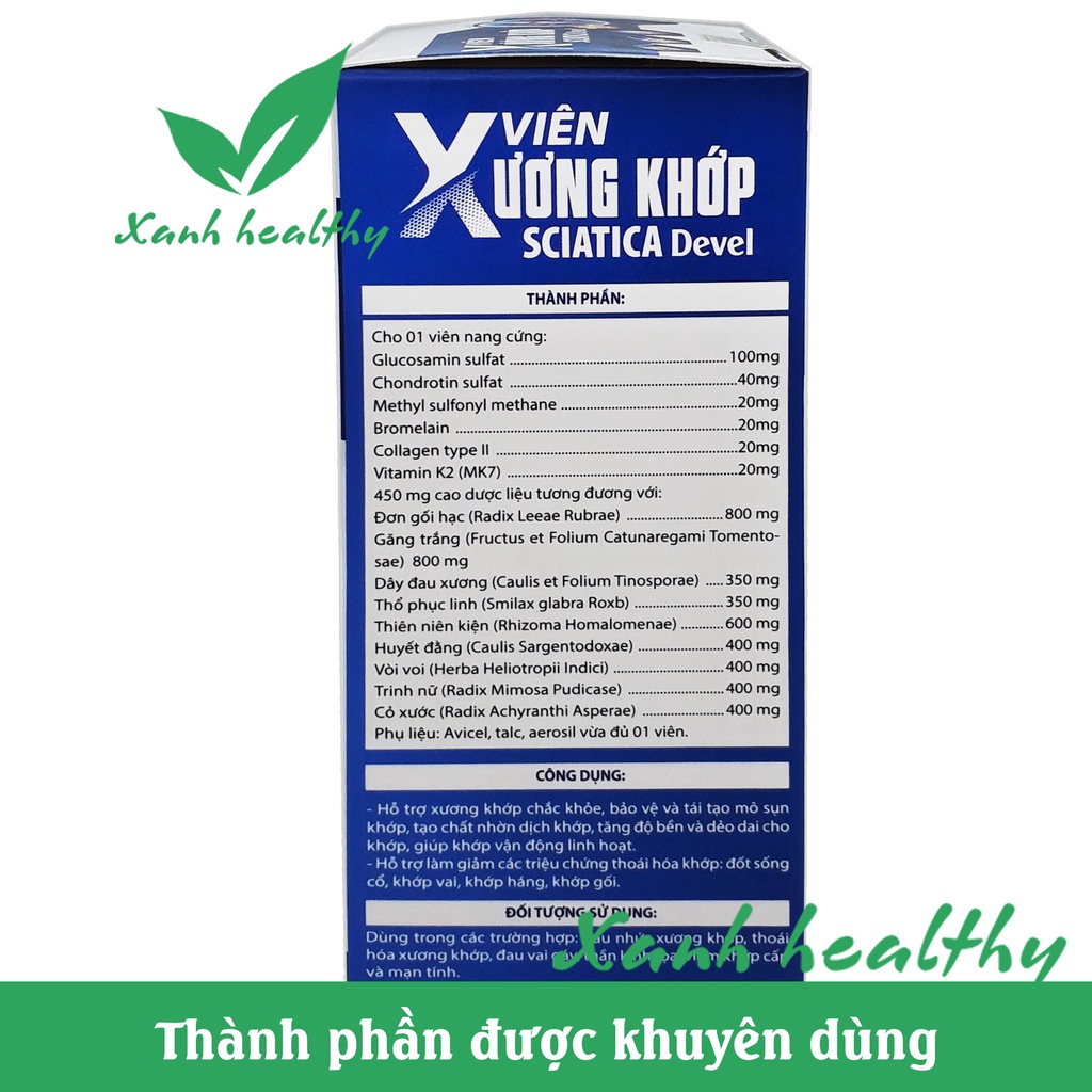 Bổ Xương Khớp Sciatica Devel -  giảm đau nhức xương khớp, giúp khớp vận động linh hoạt Thành phần 100% thảo dược quý giú