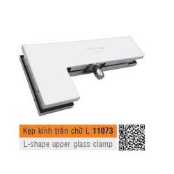 cửa kính cường lực kẹp kính trên chữ L 11073 inox 304 chính hãng việt tiệp