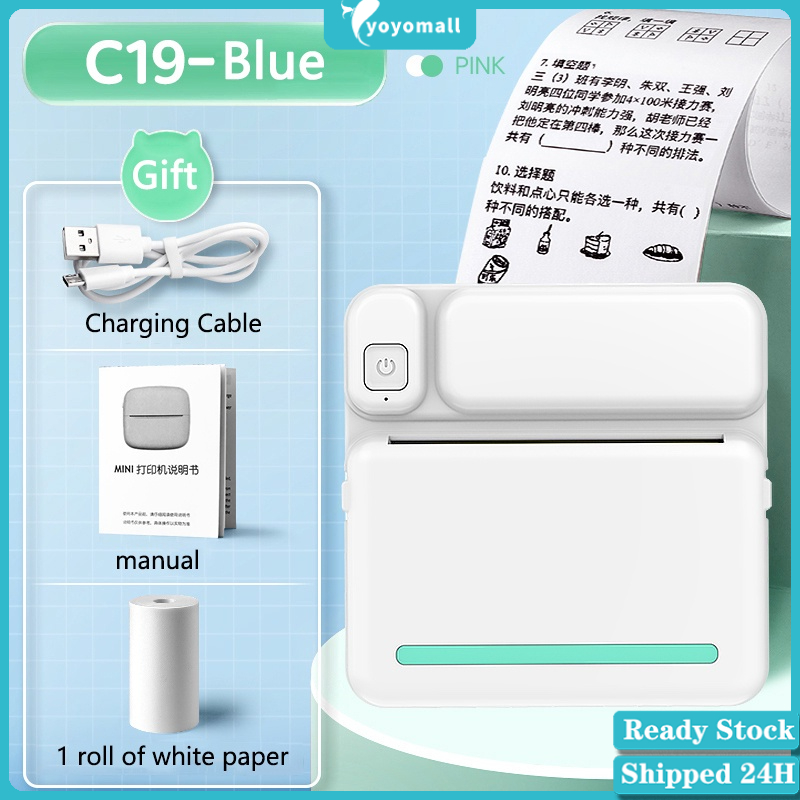 【COD】Máy In Nhiệt Mini Bluetooth cầm tay, Máy in ảnh, tài liệu, Phao, Nhãn dán, Hóa đơn, Tem nhãn không cần mực