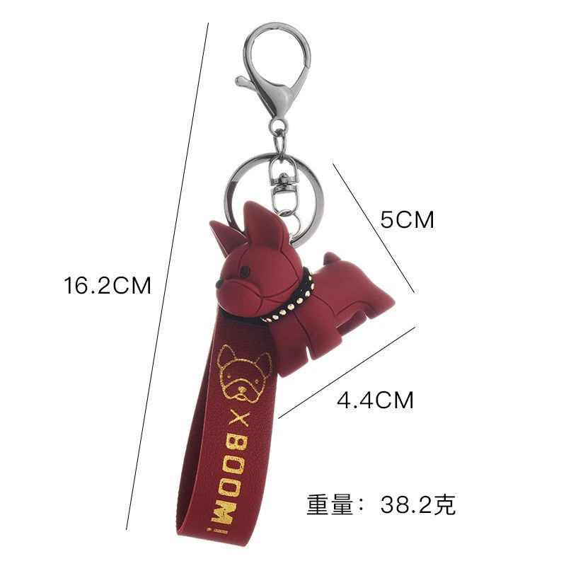 Móc khóa chó con nhiều màu dễ thương- Móc khóa thời trang cute cún con dây da đủ màu