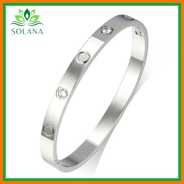 Vòng Tay Vàng Chất Liệu Titan Mạ Vàng 18K Thiết Kế Kiểu Dáng Kinh Điển Tôn Lên Vẻ Đẹp Sang Trọng Quý Phái SOLANA