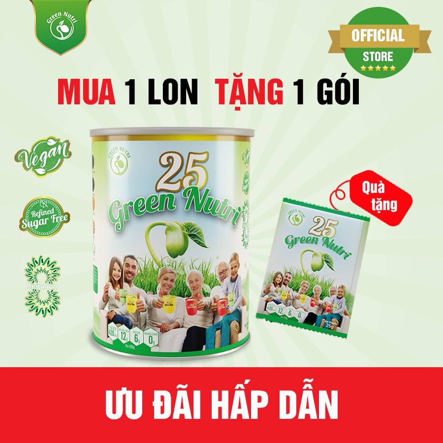Sữa Hạt Ngũ Cốc 25 Green Nutri Lon 750gr [Nhập khẩu] - Tặng 1 gói 25gr