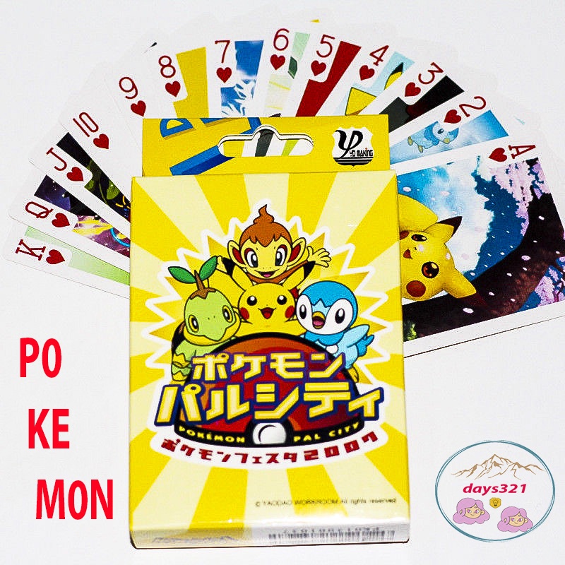 Bộ bài tây Pokemon Ocàng mua càng rẻ 54 lá 54 hình ngẫu nhiên khác nhau rất đẹp và xink xắn