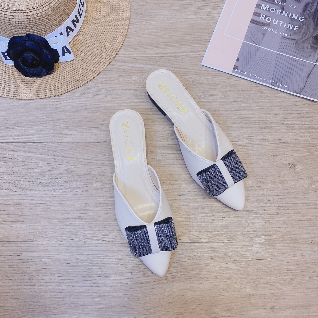 Hài nữ đẹp, sục nữ đẹp đính nơ, thiết kế hiện đại, đủ size mã T191 | BigBuy360 - bigbuy360.vn