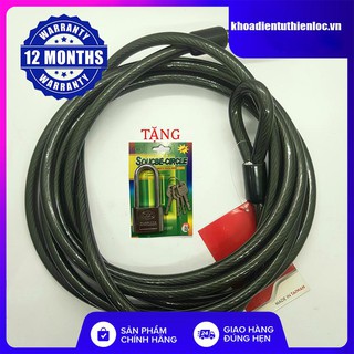 [TẶNG]  Dây cáp khóa xe chống cắt dài 4 mét, GHL (12x4) + khóa cằng dài 3 vòng cao cấp.