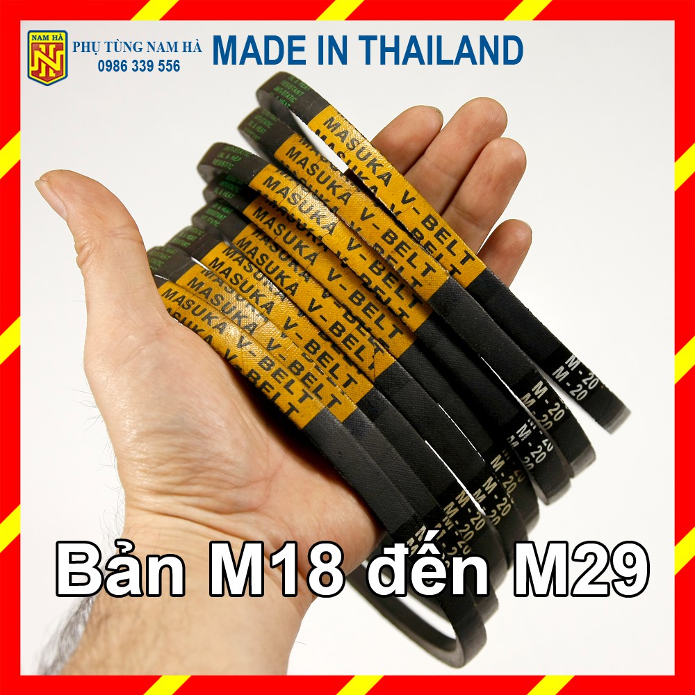 [THAILAND] Dây curoa đai thang MASUKA bản M18, M19, M20, M21, M22, M23, M24, M25, M26, M27, M28, M29