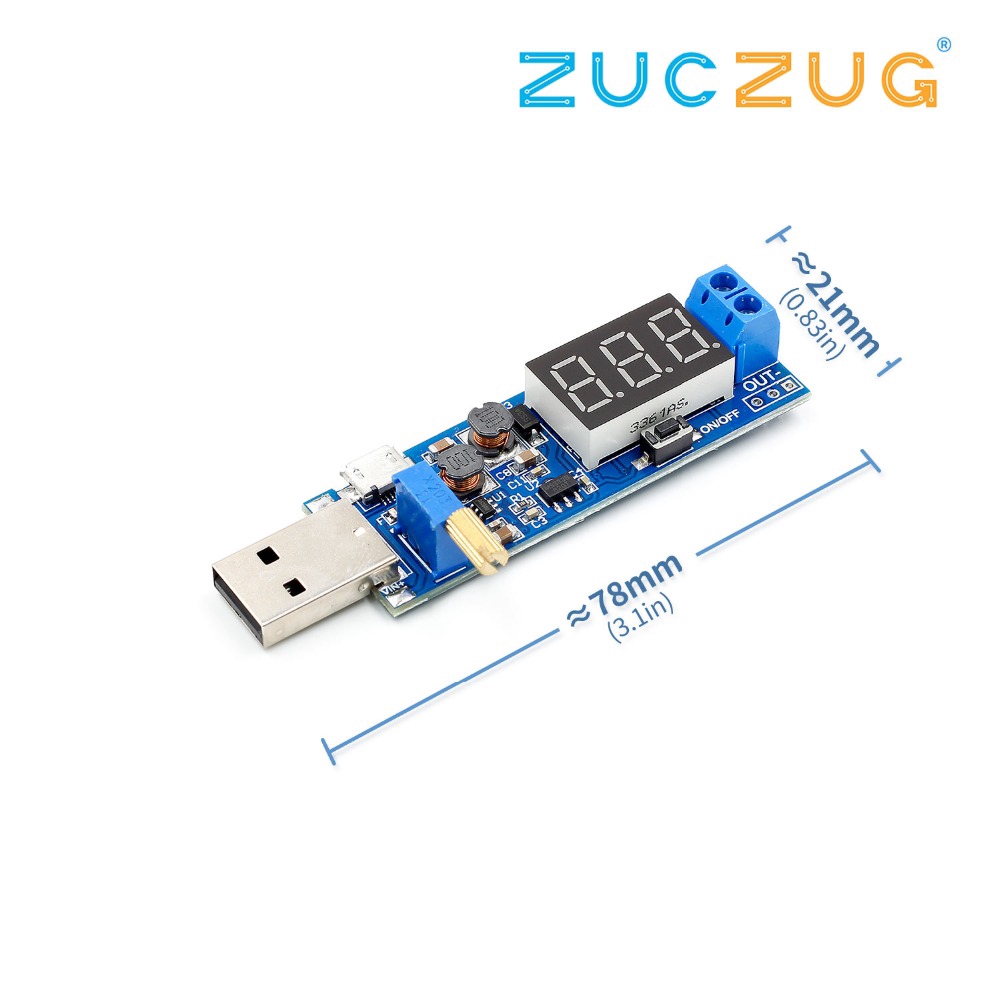 DC-DC 5V to 3.5V / 12V USB Step UP / Down Power Supply Module Adjustable Boost Buck Converter Out DC 1.2V-24V