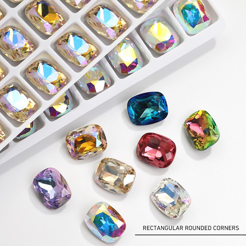 Set 10 Phụ Kiện Đá Đính Trang Trí Móng Tay Mũi Nhọn Lấp Lánh