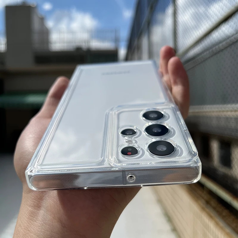 Ốp Điện Thoại Acrylic Cứng Trong Suốt Hấp Thụ Sốc Cho Samsung S22 S21 S20 Ultra S21 S20 FE NOTE10 NOTE20 PLUS A52 72 32 53