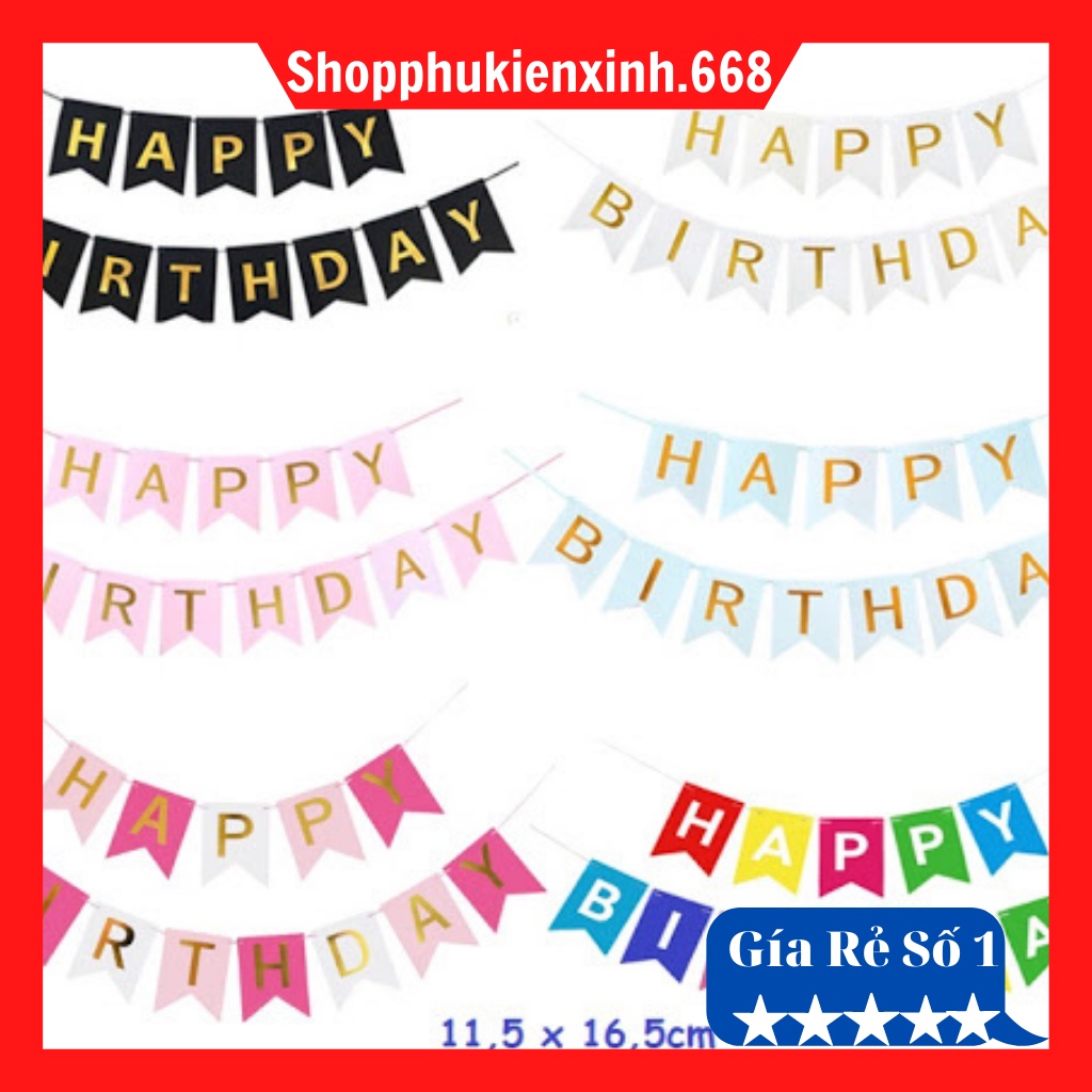 Dây Treo Trang Trí [ Trợ Gía ] Sinh Nhật Happy Birthday Đầy Đủ Màu
