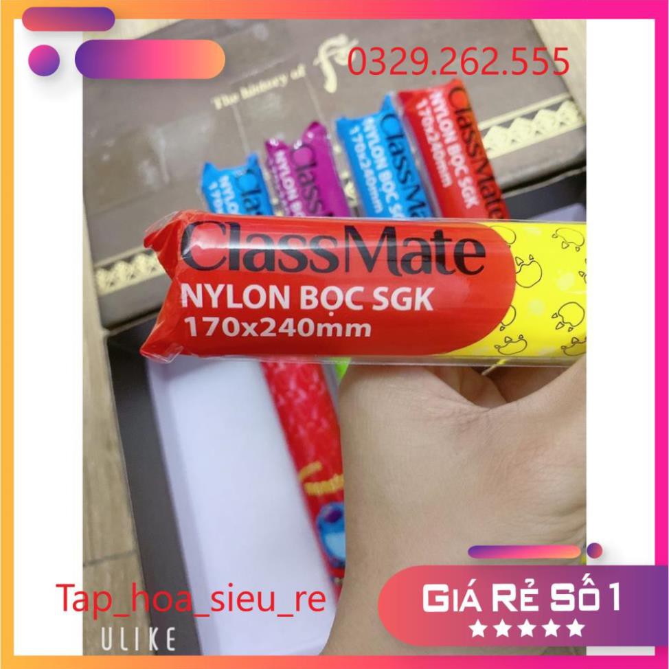 Set 10 Bọc sách SGK các cấp nylon bọc vở cấp 1 Classmate