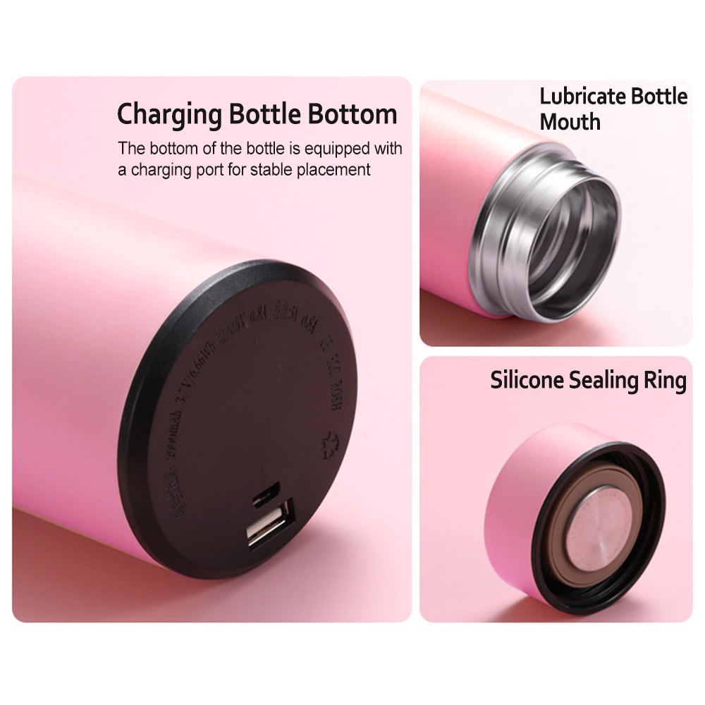 Bình Giữ Nhiệt Thông Minh Mới 500ML Bình Chân Không Cách Nhiệt 304 Thép Không Gỉ Chai Nước LED Màn Hình Màn Hình