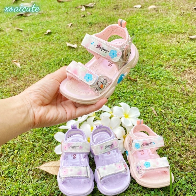 Dép sandal quai hậu cho bé gái êm chắc chắn, đế bẻ cong được, form ôm chân size từ 22 đến 31