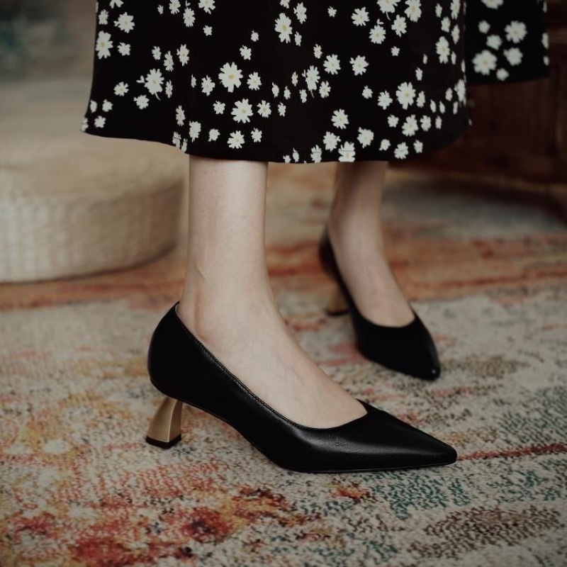 Giày cao gót 6cm trơn dáng basic