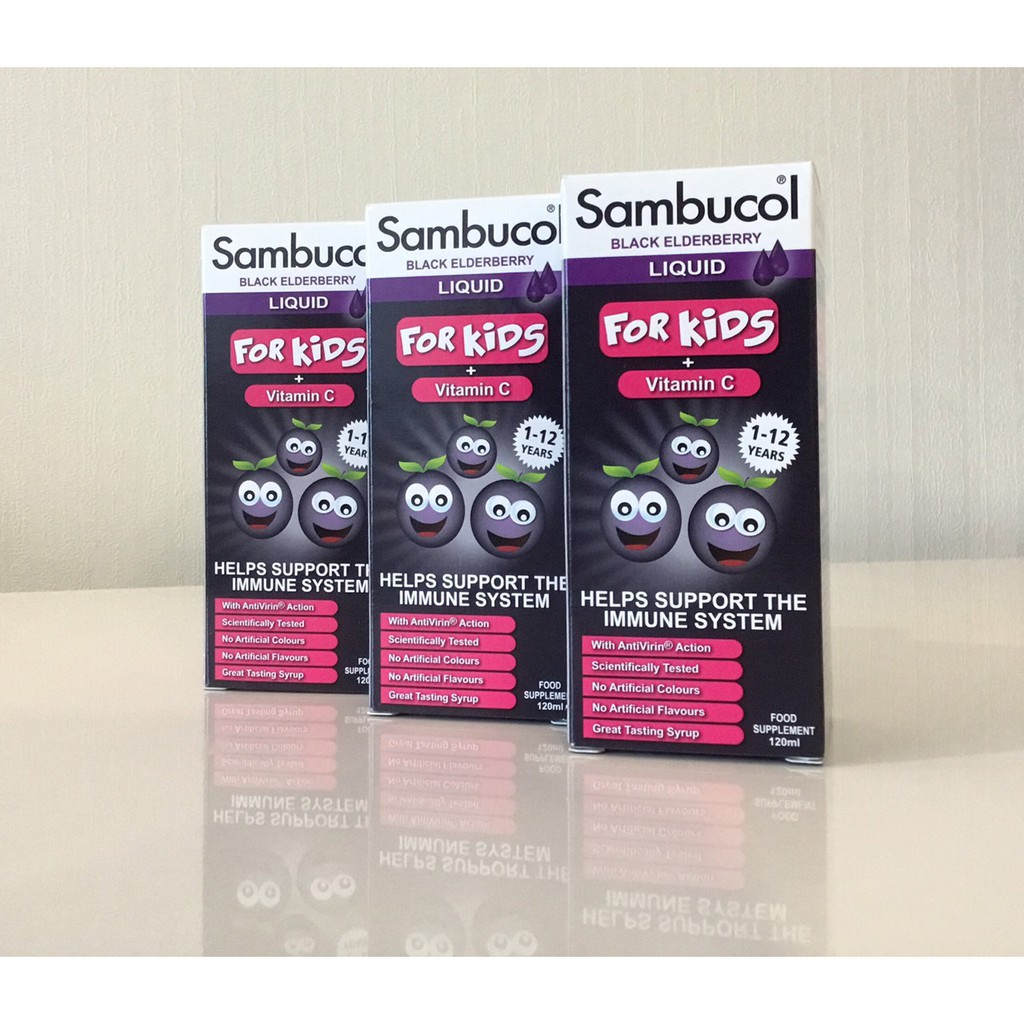 Siro tăng đề kháng Sambucol Black Elderberry Liquid For Kids Anh 120ml