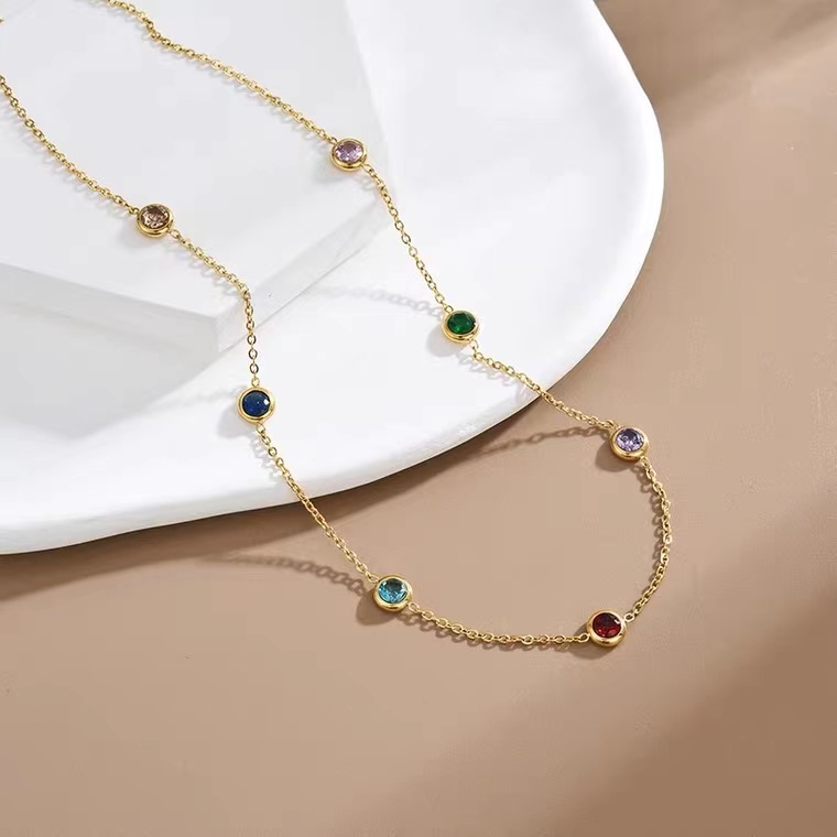 Vòng tay thép titan mạ vàng 18K nhiều màu sắc thiết kế dạng xích thời trang làm quà tặng cho nữ