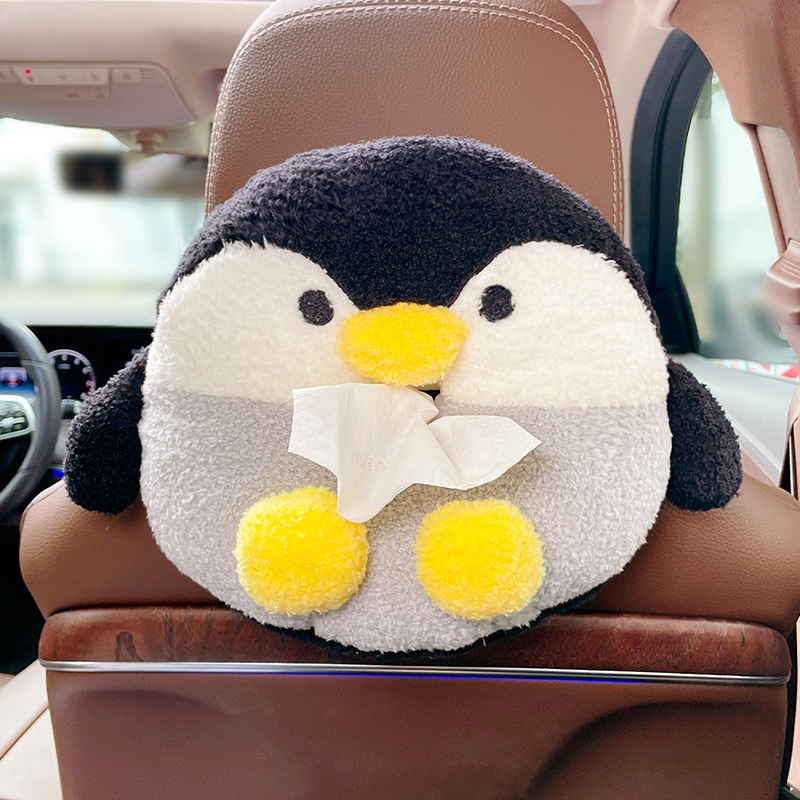 Hộp Đựng Khăn Giấy Hình Chim Cánh Cụt Hoạt Hình Sáng Tạo Thông Dụng Cho Xe Hơi