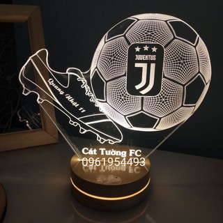 Đèn led 3d 16 màu chiếc giày quả bóng logo Juventus- Quà tặng đèn ngủ, trang trí, để bàn