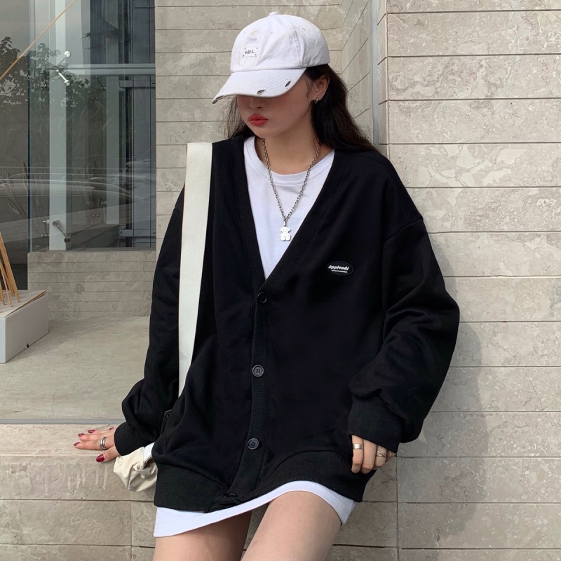 Áo Sweater Dáng Rộng Cổ Chữ V Gài Nút Phong Cách Hàn Quốc Thời Trang Mùa Thu Cho Bạn Nữ | BigBuy360 - bigbuy360.vn