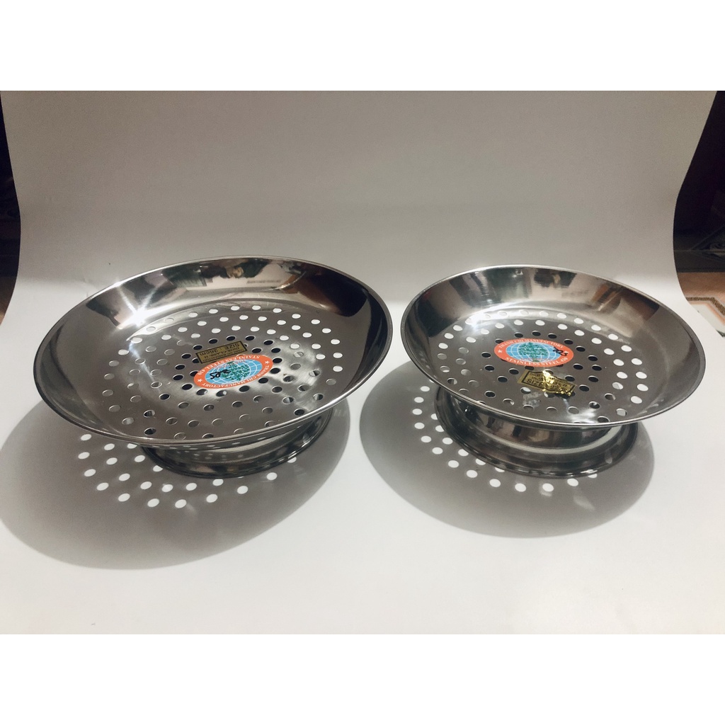 [Giá Sỉ] Vỉ hấp, dĩa hấp, xửng hấp inox có đế - Đồ xôi inox đa năng size 22cm 26cm