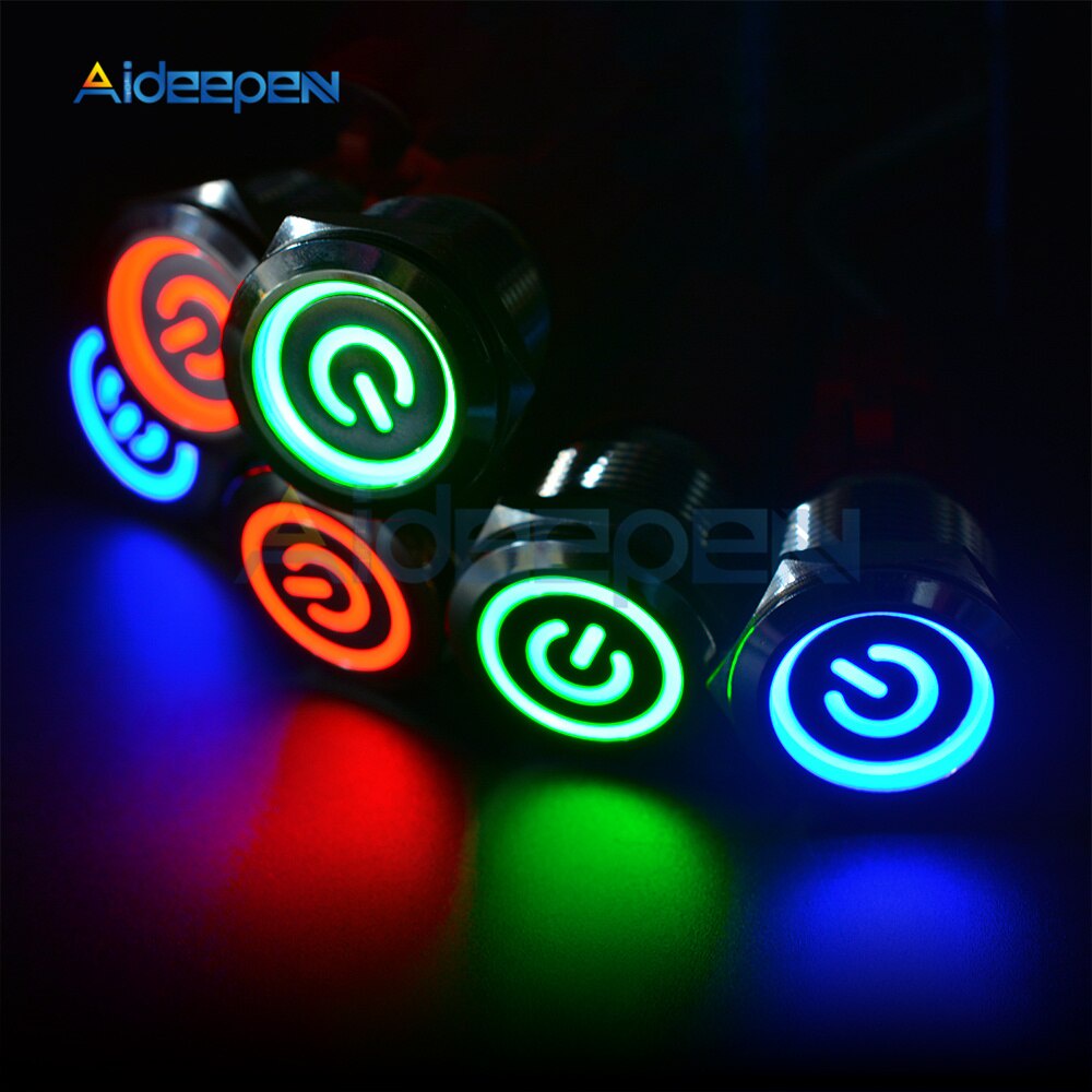 Công Tắc Nhấn Tự Động 16mm 19mm 22mm 250V 5A Cho Đèn LED Xe Hơi 9-24V