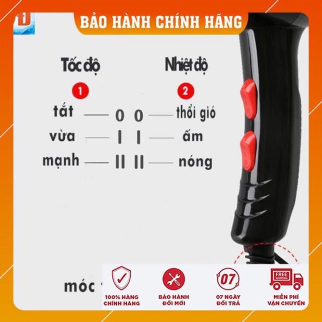 Máy sấy tóc công suất lớn tạo kiểu DELIYA chính hãng , máy khò tóc 2 chiều nóng lạnh 2200w bảo hành 12 tháng