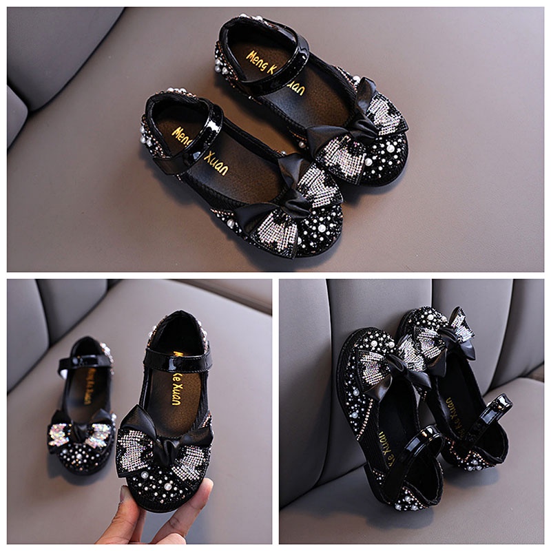 SUGE Giày Búp Bê Công Chúa Đính Kim Sa Lấp Lánh Cho Bé Gái