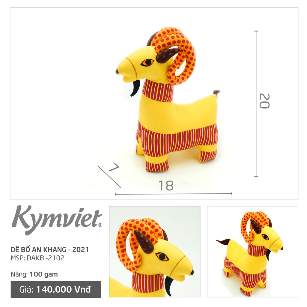 Đồ Chơi Nhồi Bông Hình Dê Bố An Khang Kymviet Craft Cotton [DAKB-2102]