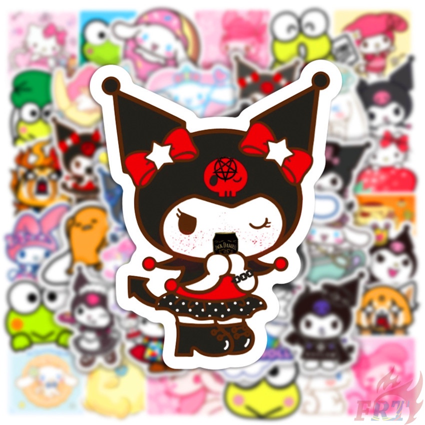❉ Sanrio Cartoon Kawaii Character Mixed Series 01 Stickers ❉ 50Pcs/Set Q Melody Kuromi Kerokero Keroppi Cinnamoroll Hello Kitty DIY Fashion Luggage Laptop Skateboard Decals Doodle Stickers