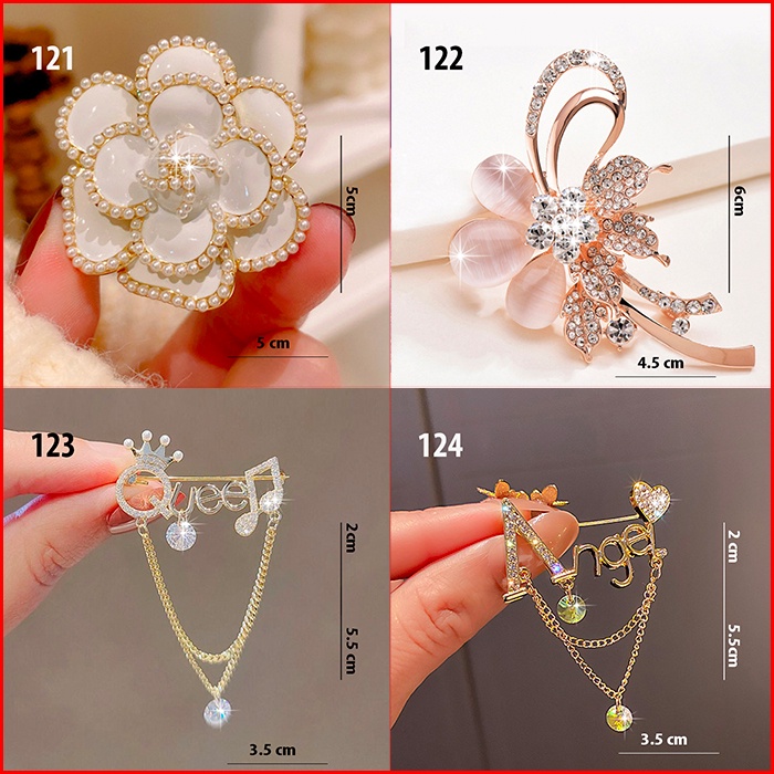 GOTI 12 - Ghim Cài Áo Chữ Queen Dây Xích Đính Hạt Kiểu Phụ Kiện Dành Cho Nữ Sang Trọng