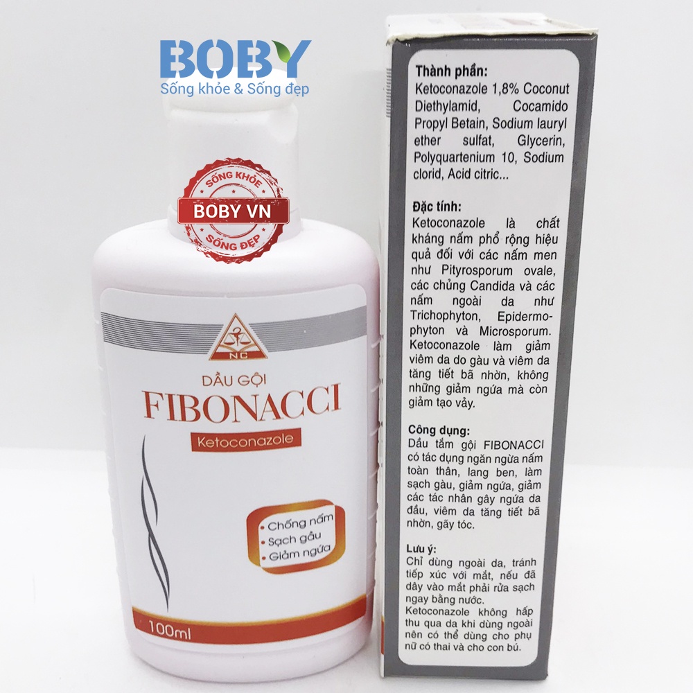 Dầu gội Fibonacci chống nấm, sạch gầu, giảm ngứa - Lọ 100ml - Boby