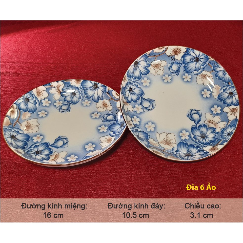 Đĩa ảo sứ Bát Bảo 4D02, đk 6.25 inch, Sản phẩm sứ cao cấp, Bền đẹp, rẻ, Since_1977