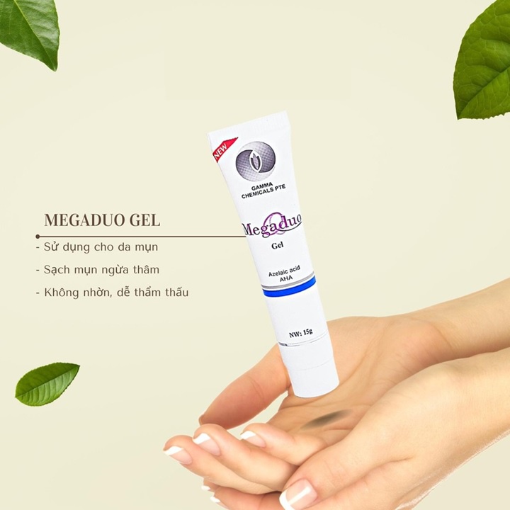 Megaduo Gel Gamma Azelaic Acid &amp; Glycolic Acid (AHA) Giảm Mụn Ẩn, Thâm, Đầu Đen Cho Da Dầu Mụn 15g