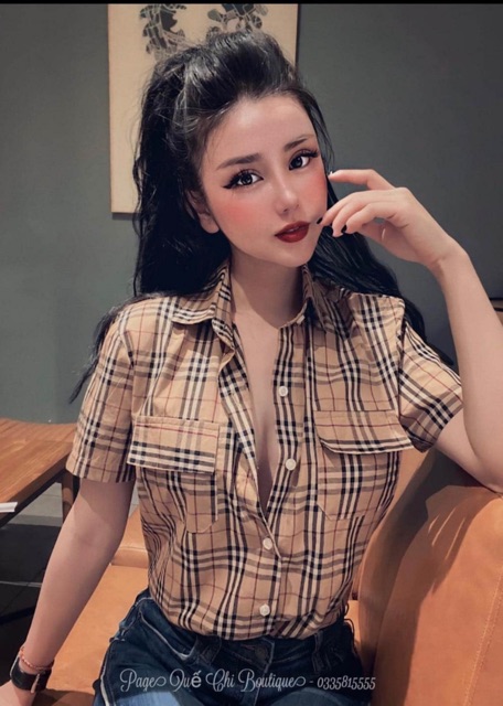 Áo sơ mi kẻ bb 2 túi SM1365 - NhiNhi Shop