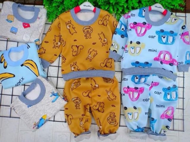 Set 5 bộ nỉ bông chất nỉ bông quảng châu đẹp cho bé trai