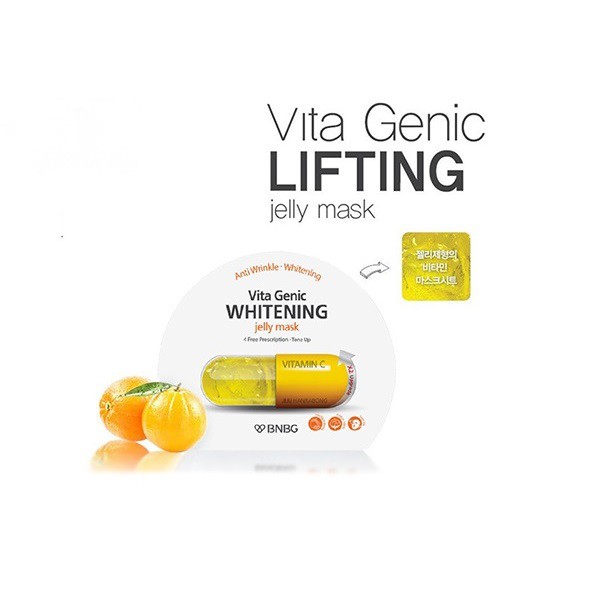 Mặt nạ giấy dưỡng da trắng sáng và làm đều màu da BNBG Vita Genic Whitening Jelly Mask (Vitamin C) 30ml