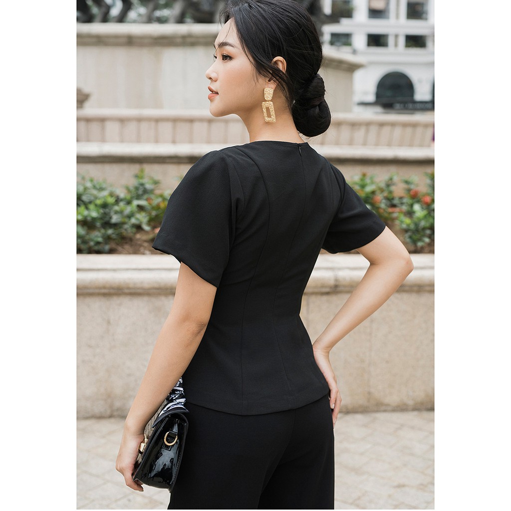 Áo sơ mi nữ công sở 92WEAR, đủ màu, đủ size, vai bồng xếp ly ASA1458