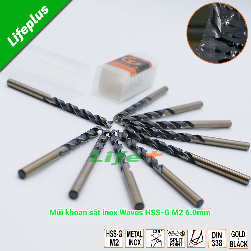 Mũi khoan sắt inox Waves HSS-G M2